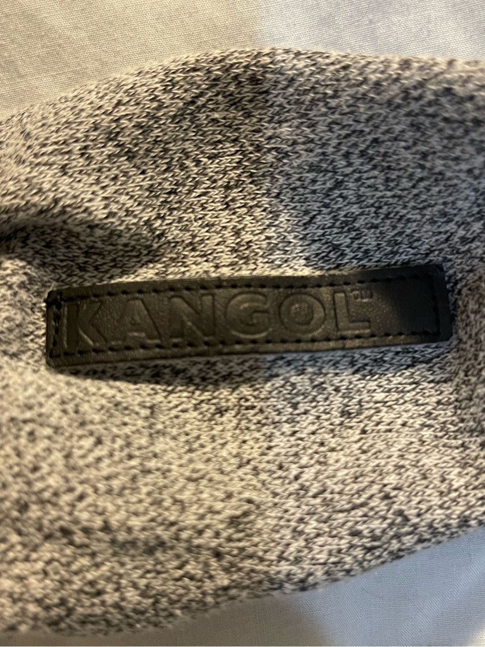 Kangol Vintage Style Heather Gray Quarter 1/4 Zip Hoodie Embroidered Logo Men L - Picture 5 of 7